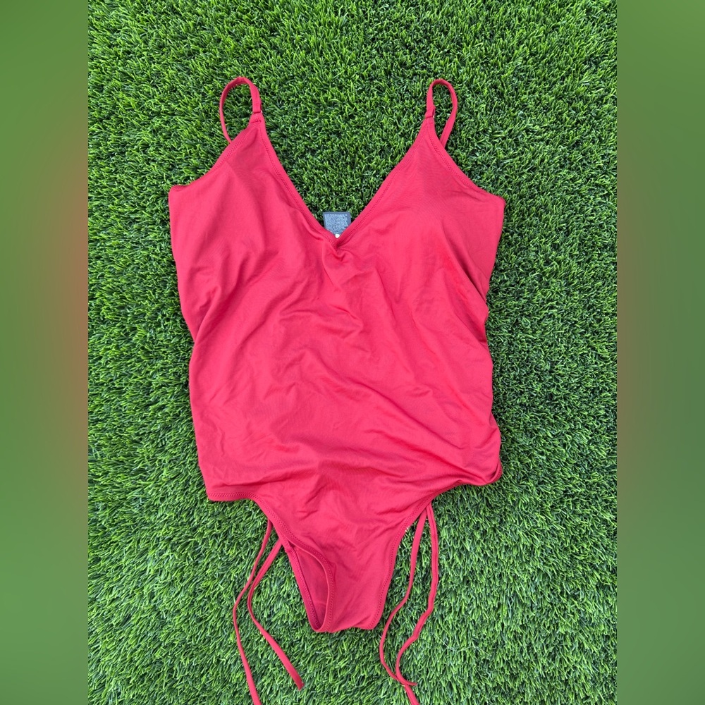 H&M Red One-Piece Swimsuit with Adjustable Straps
